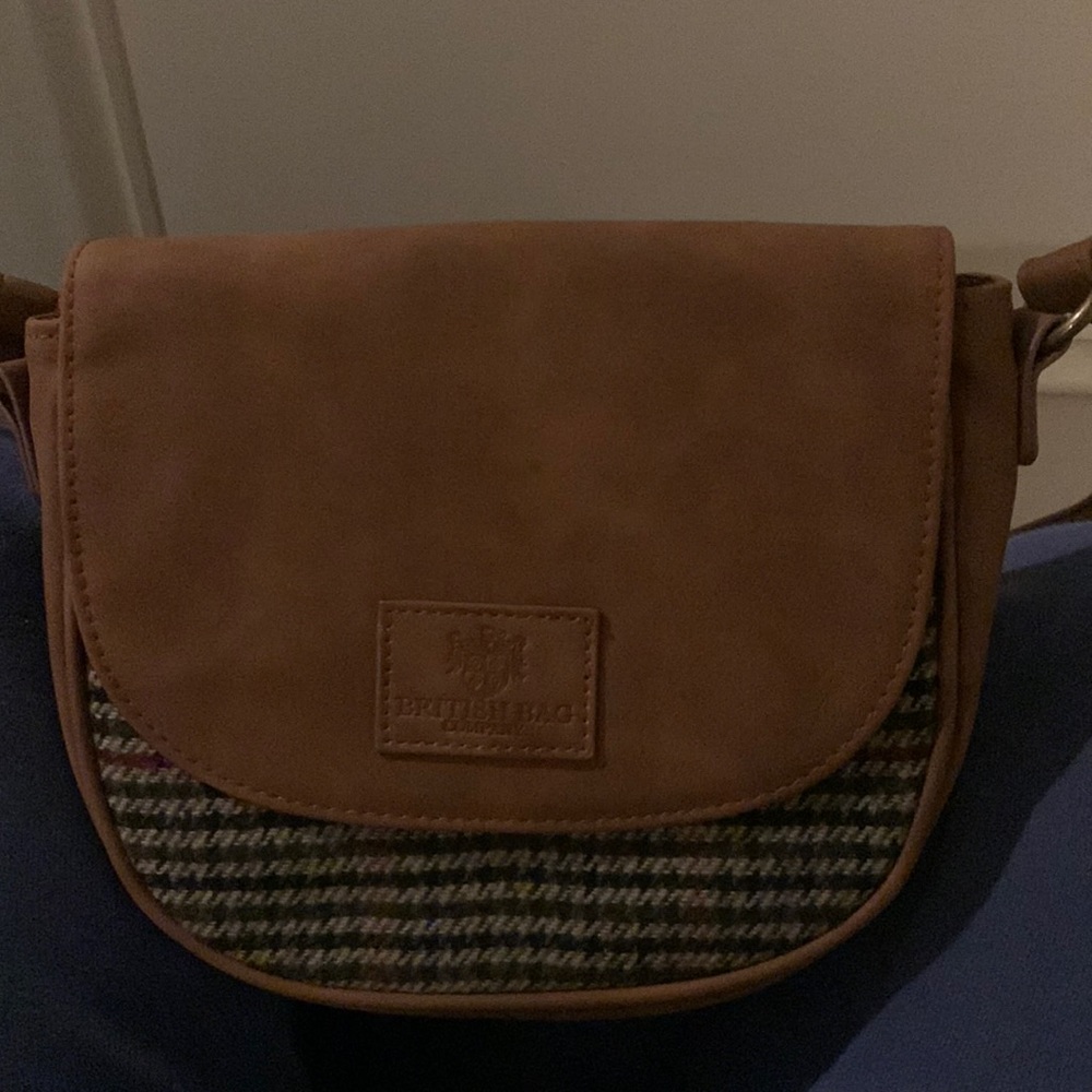 Suede Feel and Houndstooth cross body